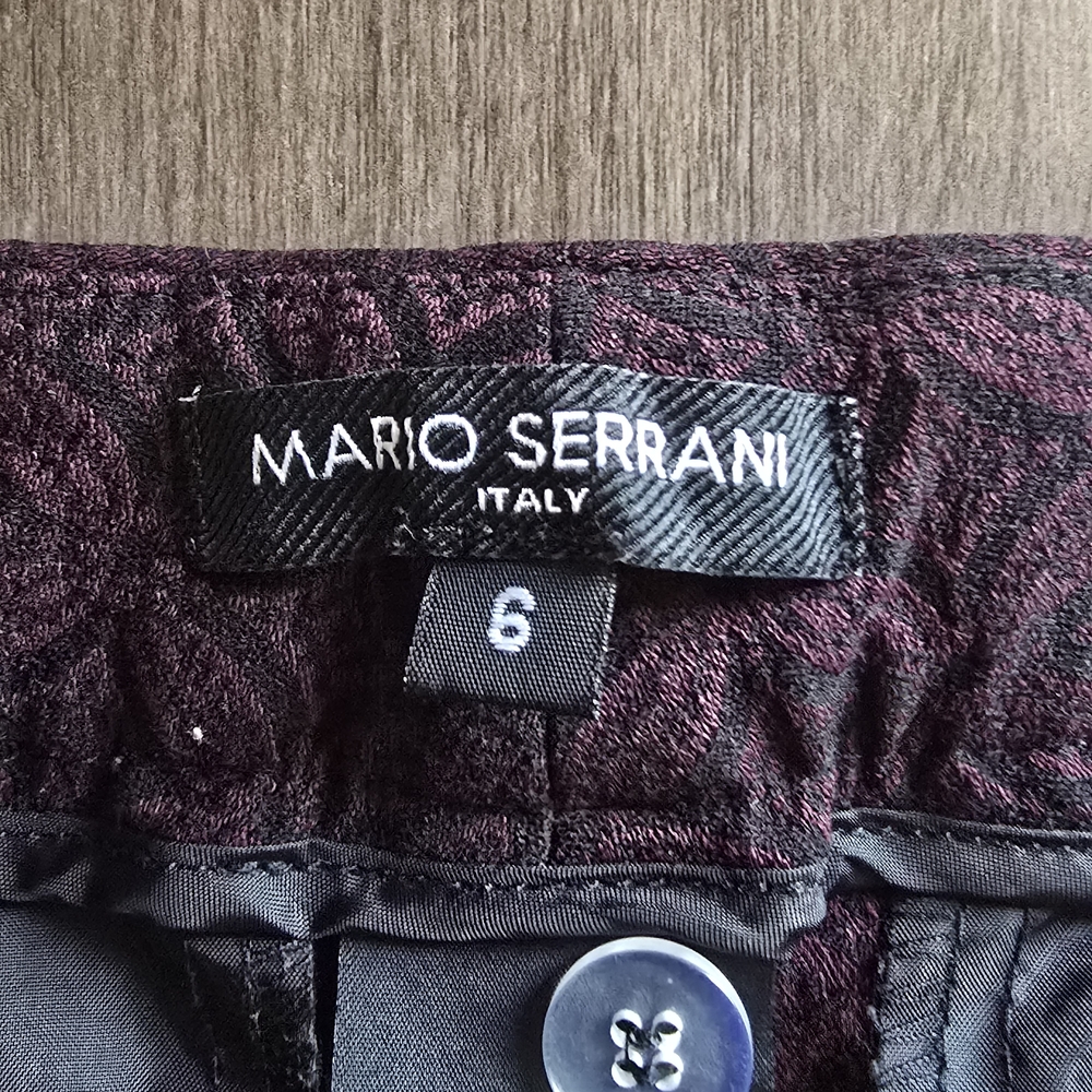 Mario Serrani Women's Dark Maroon And Black Straight Leg Pants Size 6 Work - Picture 3 of 10
